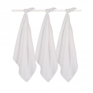 Lot de 3 langes coton hydrophile 70x70 cm white Jollein