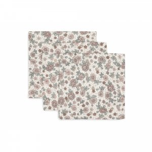 Lot de 3 langes en coton 31 x 31 cm retro flowers Jollein