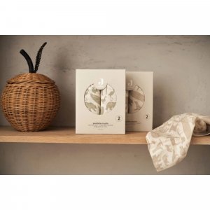 Lot de 2 langes gaze de coton 115 x 115 cm animals nougat Jollein