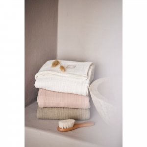 Lot de 2 langes gaze de coton 115 x 115 cm wild rose et ivoire Jollein