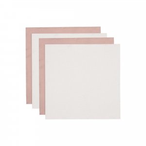 Lot de 4 langes gaze de coton 70 x 70 cm wild rose et ivoire Jollein