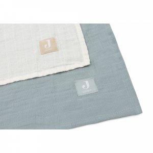 Lot de 2 langes gaze de coton 115 x 115 cm sea green & ivoire Jollein