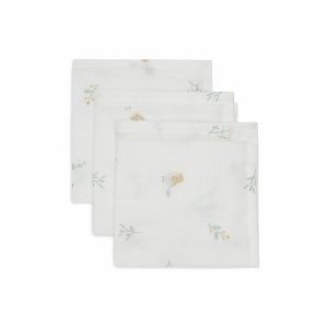 Lot de 3 langes en coton 31 x 31 cm lovely birds Jollein