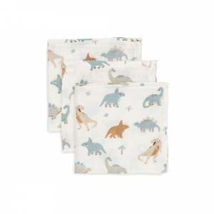 Lot de 3 langes en coton 31 x 31 cm roarsome Jollein