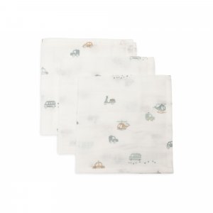 Lot de 3 langes en coton 31 x 31 cm on the go Jollein