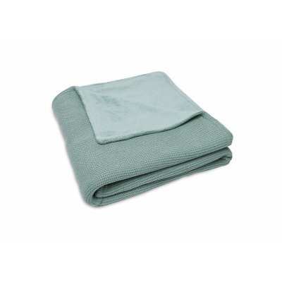 Couverture lit bébé 100x150cm basic knit forest green/fleece