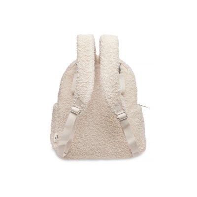 Sac à dos à langer bouclette naturel
