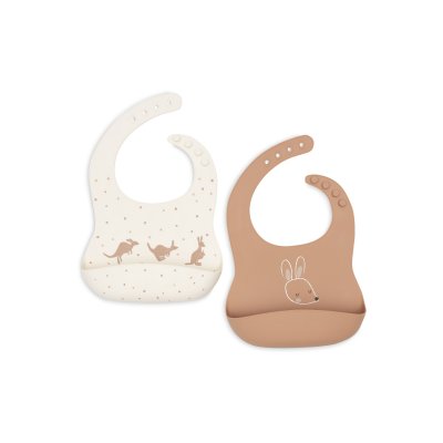 Lot de 2 bavoirs silicone kangaroots