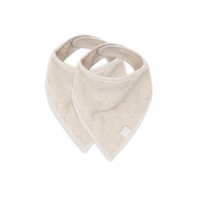 Lot de 2 bavoirs bandana éponge nougat