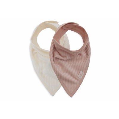 Lot de 2 bavoirs bandana velvet wild rose & ivoire