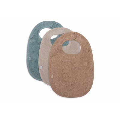 Lot de 3 bavoirs éponge sea green, nougat et biscuit