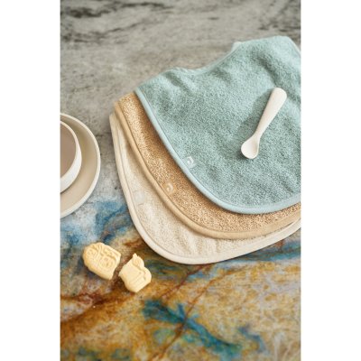Lot de 3 bavoirs éponge sea green, nougat et biscuit