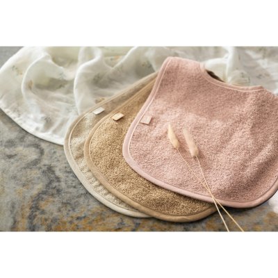 Lot de 3 bavoirs éponge wild rose, nougat et biscuit