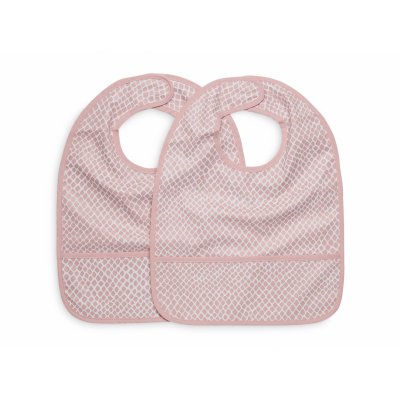Lot de 2 bavoirs imperméables snake pale pink
