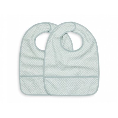 Lot de 2 bavoirs imperméables snake soft green