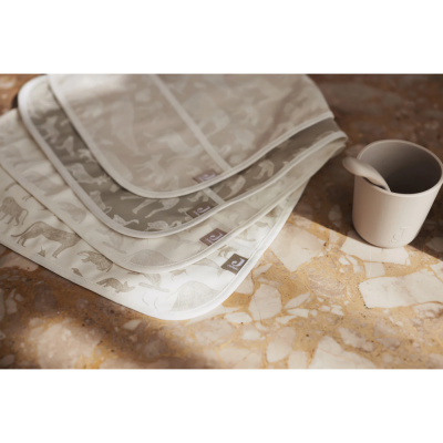 Lot de 2 bavoirs imperméables animaux nougat