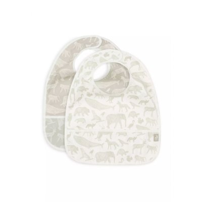 Lot de 2 bavoirs imperméables animaux olive