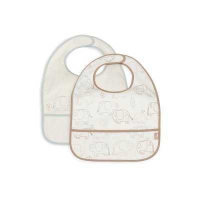 Lot de 2 bavoirs imperméables elephant tales