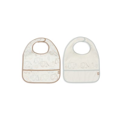 Lot de 2 bavoirs imperméables elephant tales