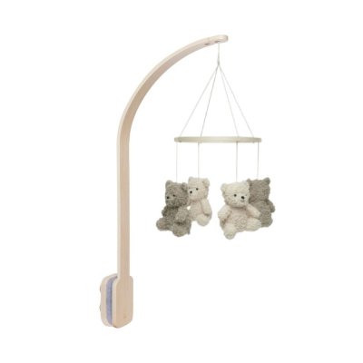 Pack support mobile bébé bois + mobile d’éveil bébé teddy bear olive green et naturel