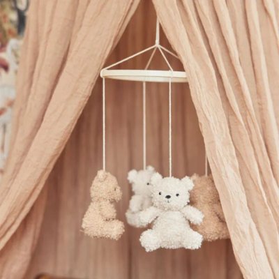Mobile d'éveil bébé teddy bear naturel et biscuit