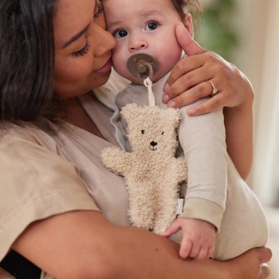 Attache sucette teddy bear naturel