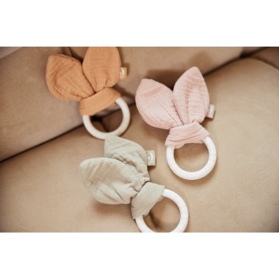 Anneau dentition silicone oreilles de lapin olive