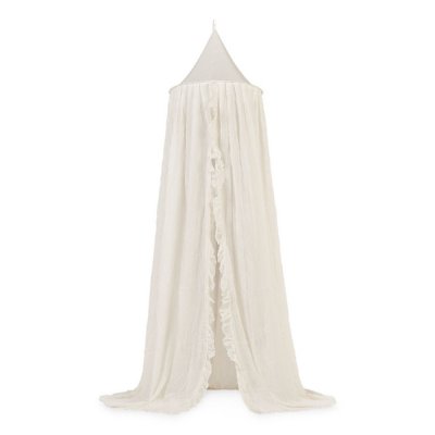 Ciel de lit vintage 245 cm ruffle ivoire