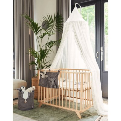 Ciel de lit vintage 245 cm ruffle ivoire