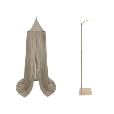 Pack ciel de lit vintage 245 cm olive + flèche de lit messing gold