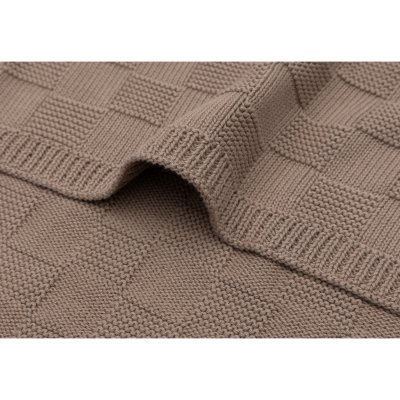 Couverture bébé tricot 75 x 100 cm box knit milky coffee