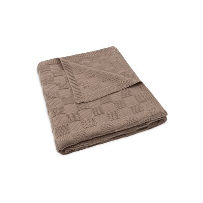Couverture bébé tricot 100 x 150 cm box knit milky coffee