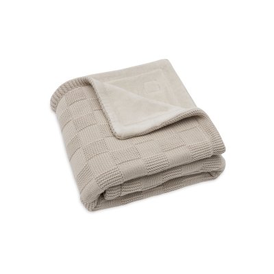 Couverture bébé tricot 75 x 100 cm box knit velvet warm sand