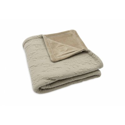 Couverture berceau 75 x 100cm soft waves olive