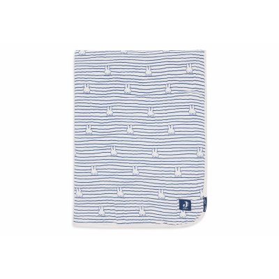 Couverture bébé gaze de coton 75x100 cm miffy stripe navy