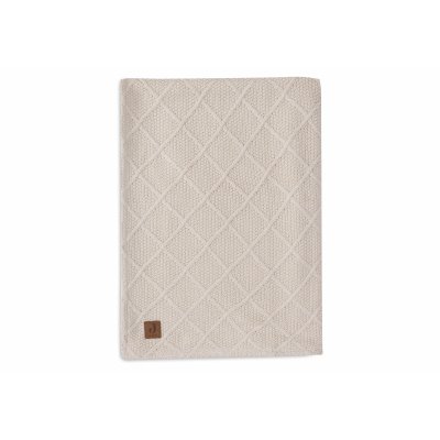 Couverture bébé 75x100 cm check knit teddy fleece oatmeal