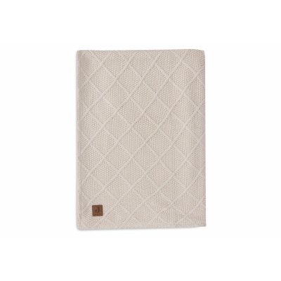 Couverture bébé 100x150 cm check knit teddy fleece oatmeal