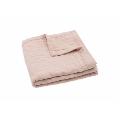 Couverture berceau 75x100 cm gaze de coton jacquard wild rose