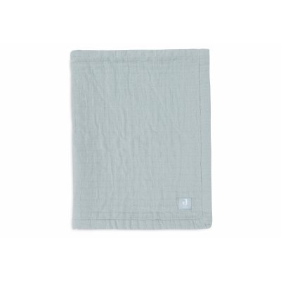 Couverture berceau 75x100 cm gaze de coton jacquard sea green