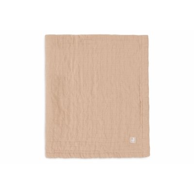 Couverture berceau 75x100 cm gaze de coton jacquard biscuit