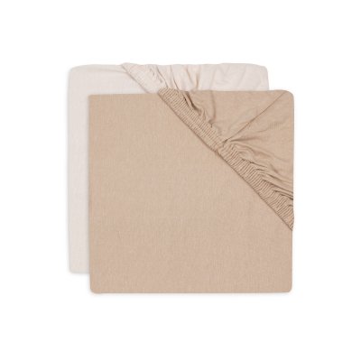 Lot de 2 draps housses 70 x 140 cm jersey blush et wild rose