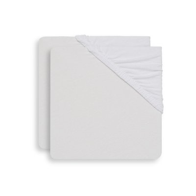 Lot de 2 draps housses 40x80 cm jersey white