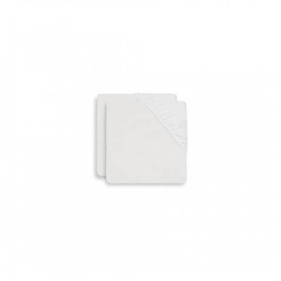 Lot de 2 drap housse en coton 60 x 120 cm white