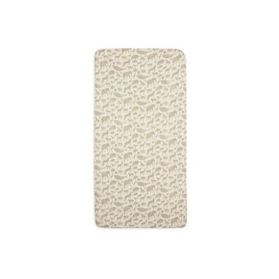 Drap housse 70x140 cm jersey animals olive