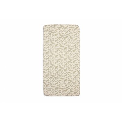 Drap housse berceau 40x80 cm jersey animals olive