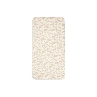 Drap housse berceau 40x80 cm jersey animals nougat