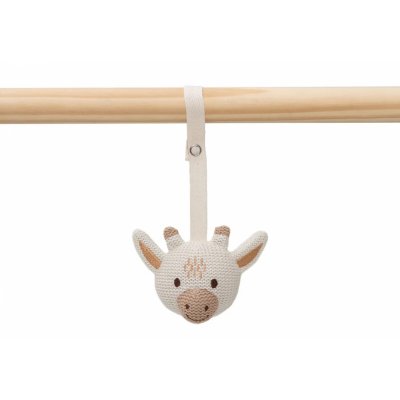 Arche d'éveil en bois avec 3 peluches animals