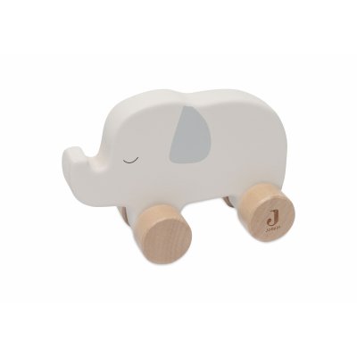 Jouet en bois à roulettes éléphant