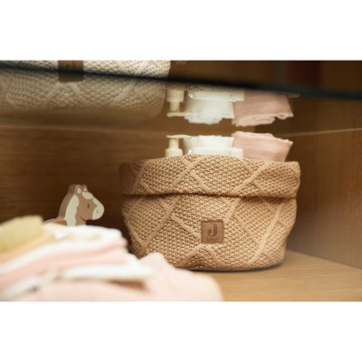 Panier de rangement check knit biscuit