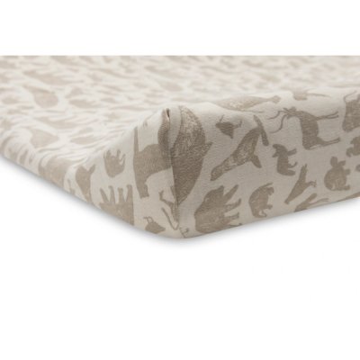 Housse matelas à langer 50 x 70 cm jersey animals nougat